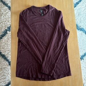 Lululemon Burgundy Long Sleeve Shirt - Size Medium